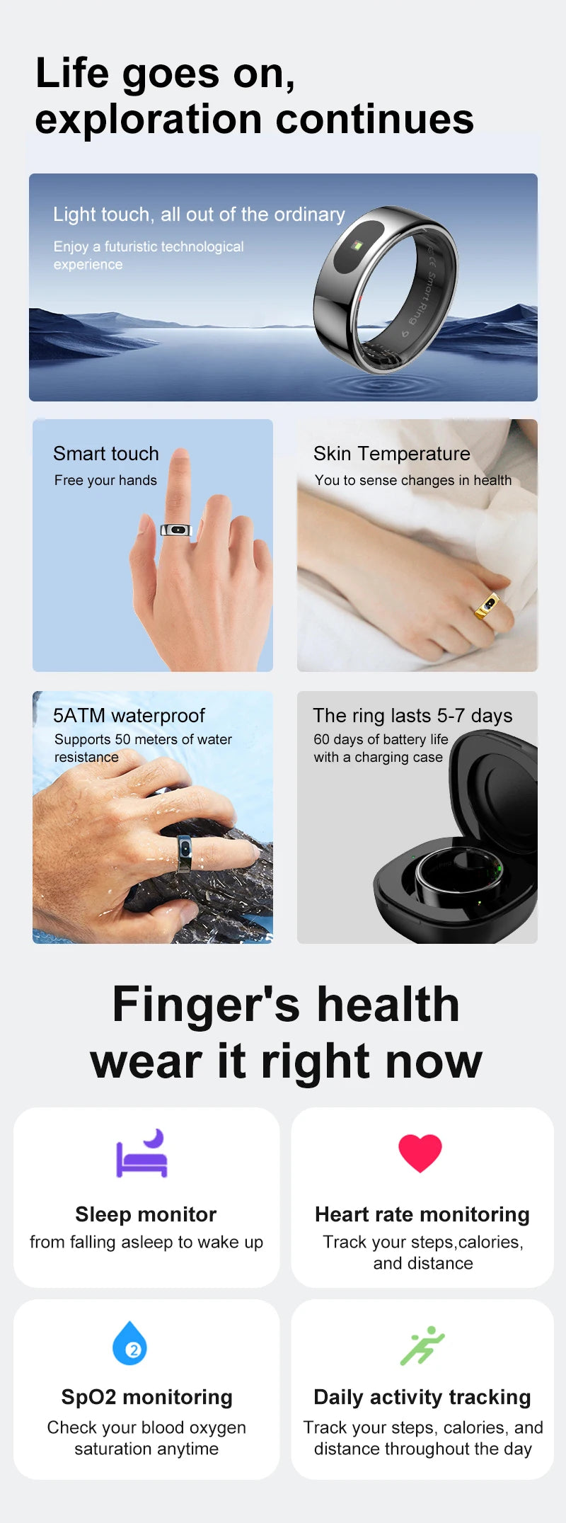 Uhoofit R08 Smart Ring