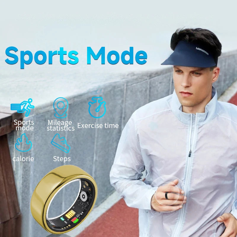 2025 New Smart Ring Heart Rate/Health Sleep Monitoring Multi Sport Modes IP68 Life Waterproof Use Time 3 Days Rings Gift For Man