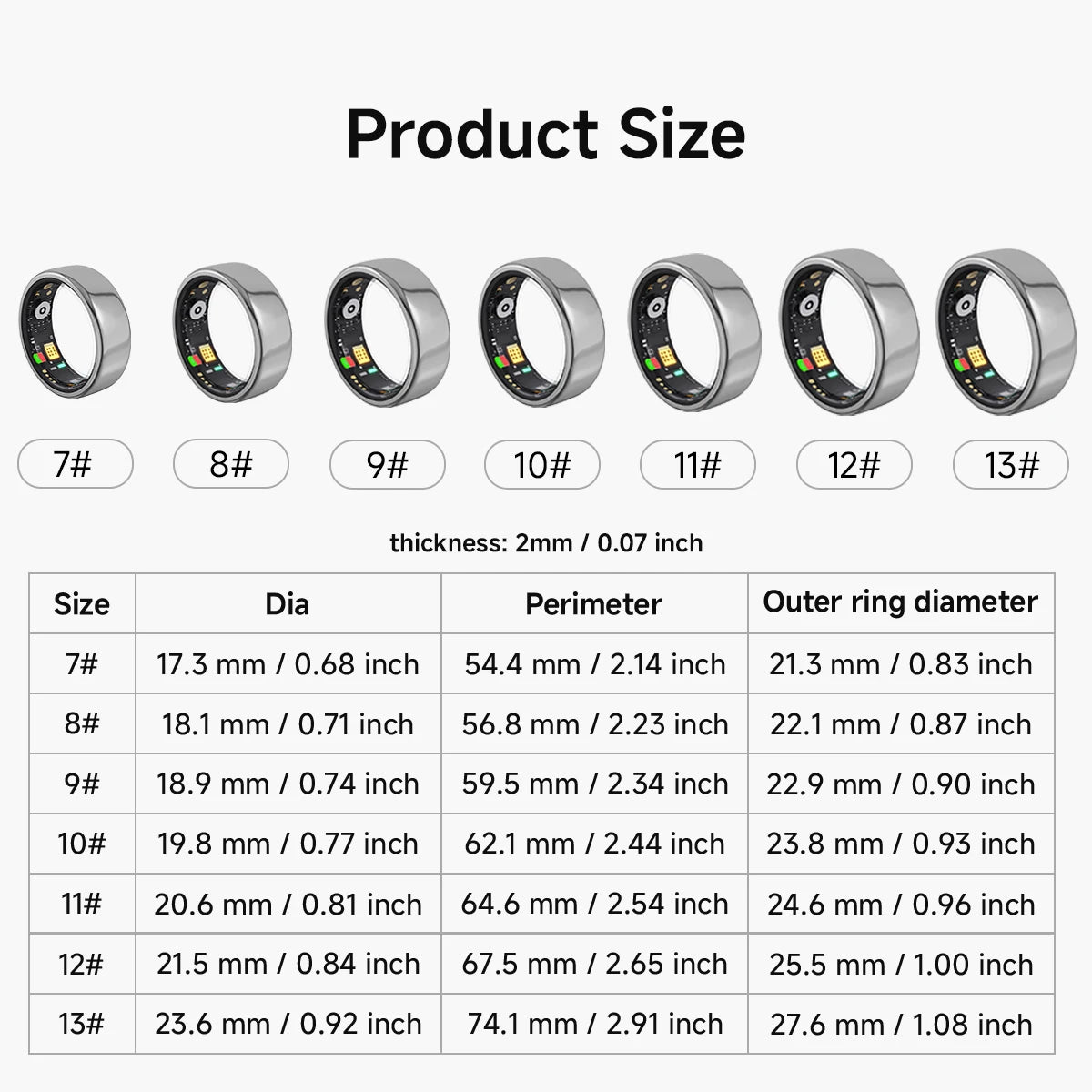 New Smart Ring Sleep Blood Pressure Health Monitoring Multi-sport Modes IP68 Waterproof Wirless Rings For Women Men Android iOS