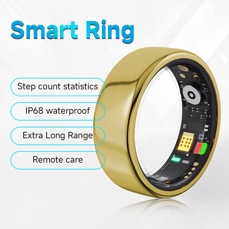 2025 New Smart Ring Heart Rate/Health Sleep Monitoring Multi Sport Modes IP68 Life Waterproof Use Time 3 Days Rings Gift For Man