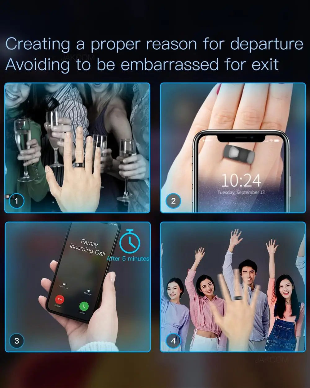 New Smart Ring NFC Wear Jakcom R4 New technology Magic Finger Smart NFC Ring For IOS Android Windows NFC Mobile Phone