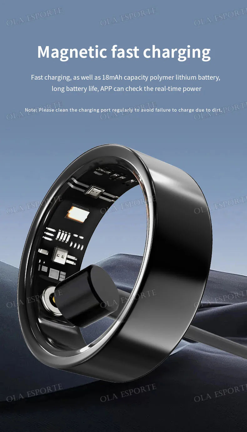 Smart Ring Men Women Health Monitor Heart Rate Blood Oxygen Sleep Ring 5ATM Waterproof Ring Multi Sports Fitness Tracker Rings