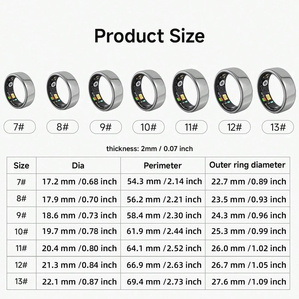 2025 New Smart Ring Heart Rate/Health Sleep Monitoring Multi Sport Modes IP68 Life Waterproof Use Time 3 Days Rings Gift For Man