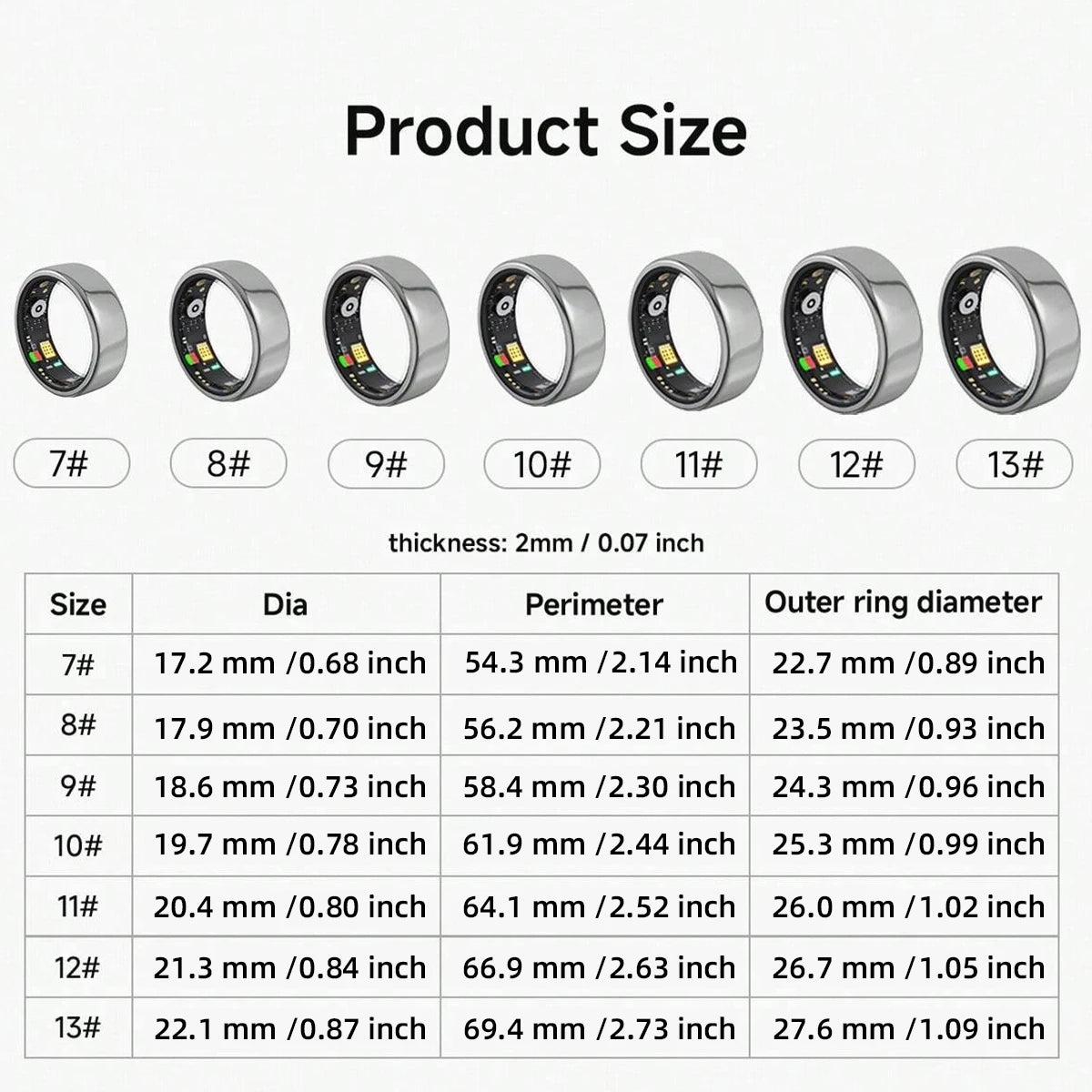 2025 New Smart Ring Heart Rate/Health Sleep Monitoring Multi Sport Modes IP68 Life Waterproof Use Time 3 Days Rings Gift For Man