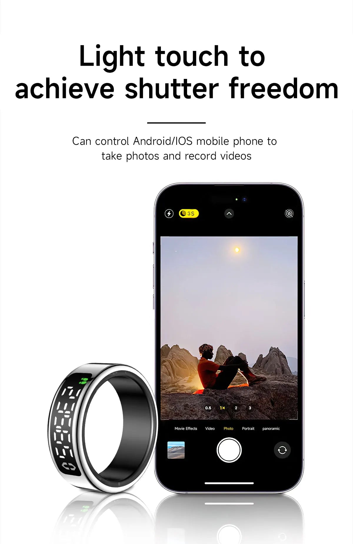 Smart Ring Inteligente Display Screen Waterproof Heart Rate&Blood Oxgyen&Sleep Monitoring Mutiple Sports Modes Men Women Ring