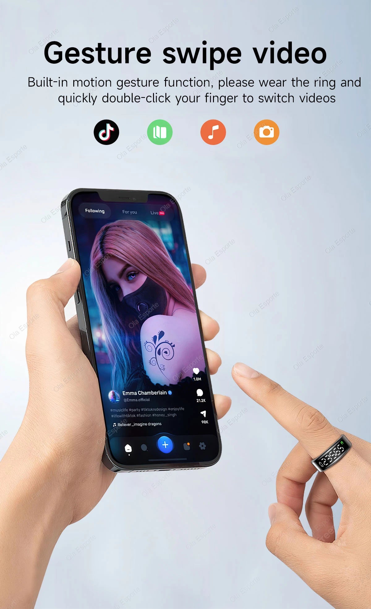 2025 Smart Ring with Display Screen and Touch, Wireless Charging, Health Manager, 5 ATM Waterproof For Men Women Rings R12 R11