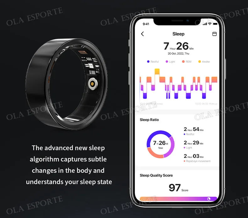 Smart Ring Men Women Health Monitor Heart Rate Blood Oxygen Sleep Ring 5ATM Waterproof Ring Multi Sports Fitness Tracker Rings