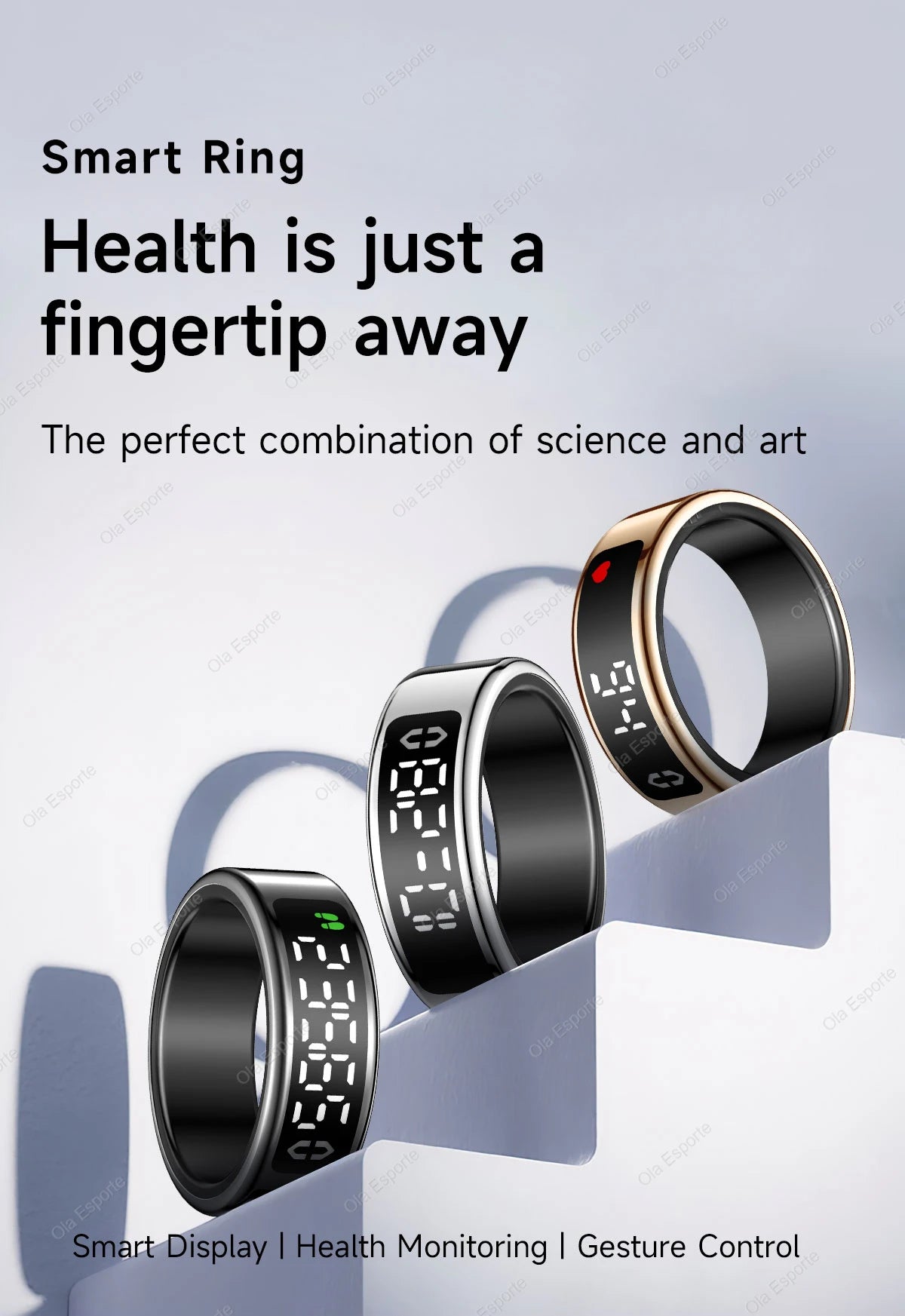 2025 Smart Ring with Display Screen and Touch, Wireless Charging, Health Manager, 5 ATM Waterproof For Men Women Rings R12 R11