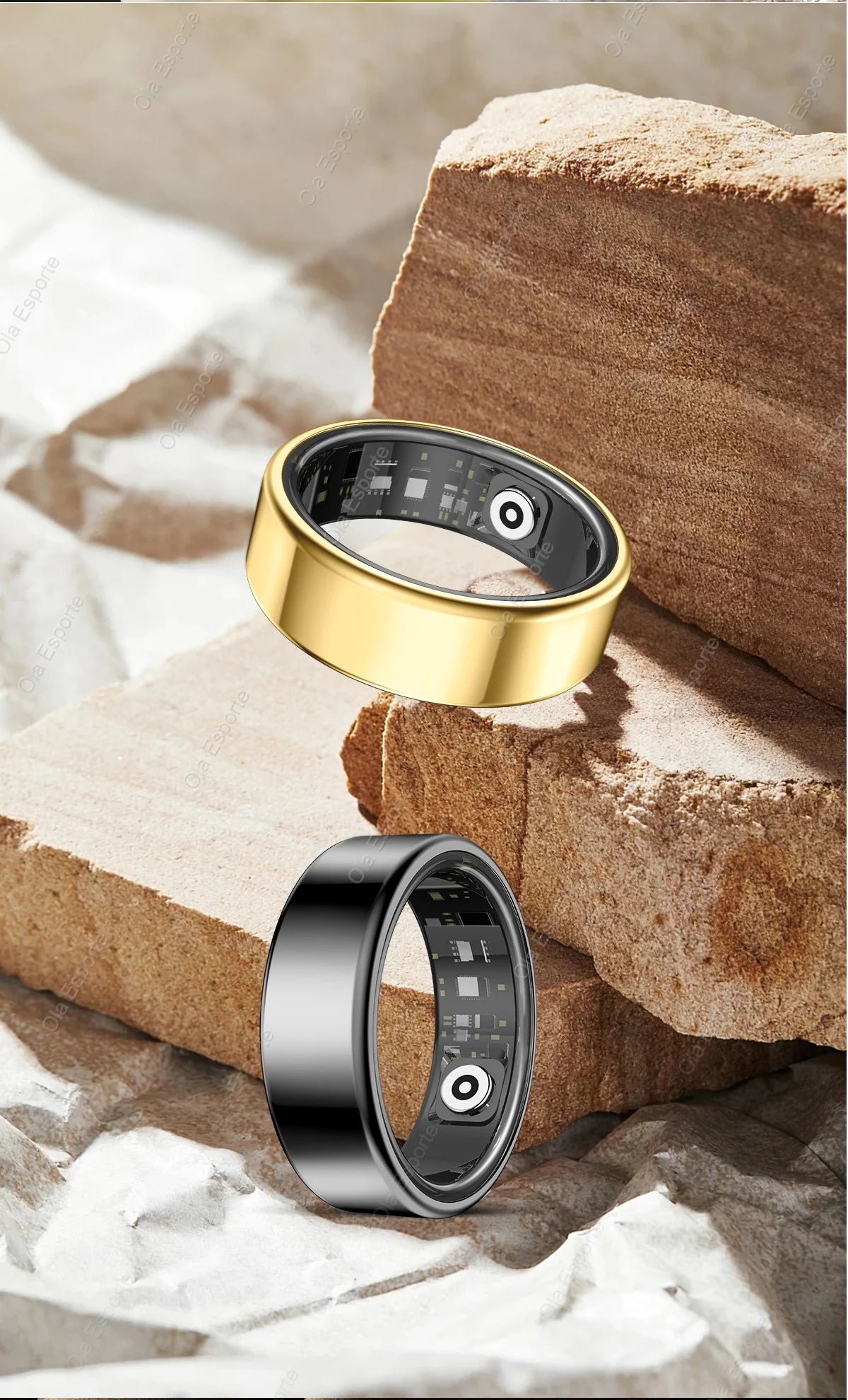 2025 New Smart Ring Men Women, Heart Rate and Blood Oxygen Monitor Smartring IP68 & 5ATM Waterproof, Multi-sport Mode Rings Man