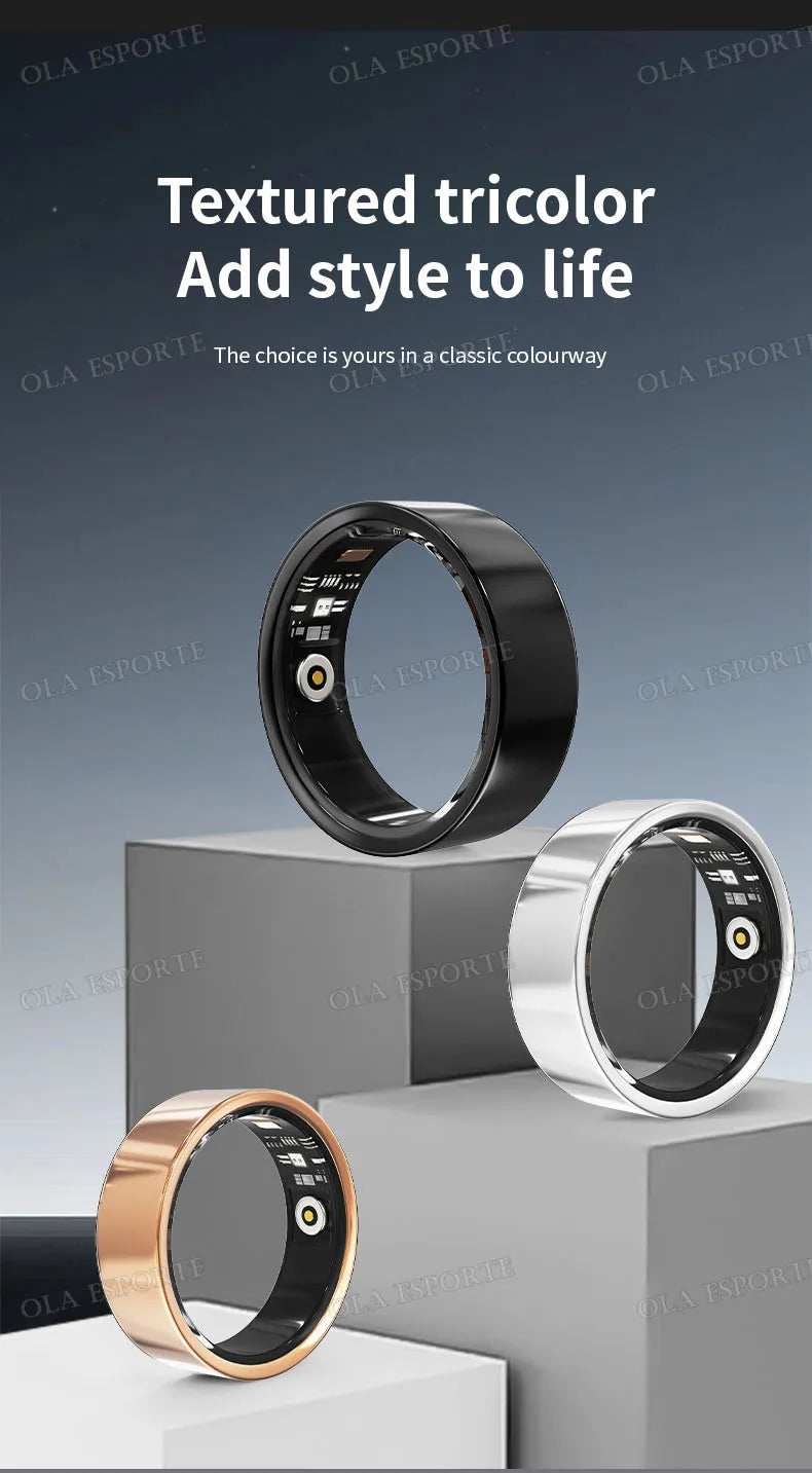 Smart Ring Men Women Health Monitor Heart Rate Blood Oxygen Sleep Ring 5ATM Waterproof Ring Multi Sports Fitness Tracker Rings