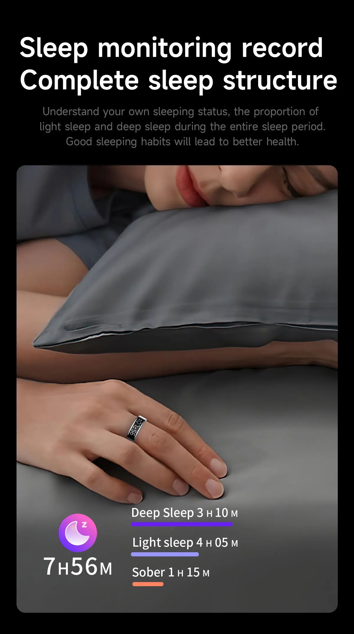 Smart Ring Inteligente Display Screen Waterproof Heart Rate&Blood Oxgyen&Sleep Monitoring Mutiple Sports Modes Men Women Ring