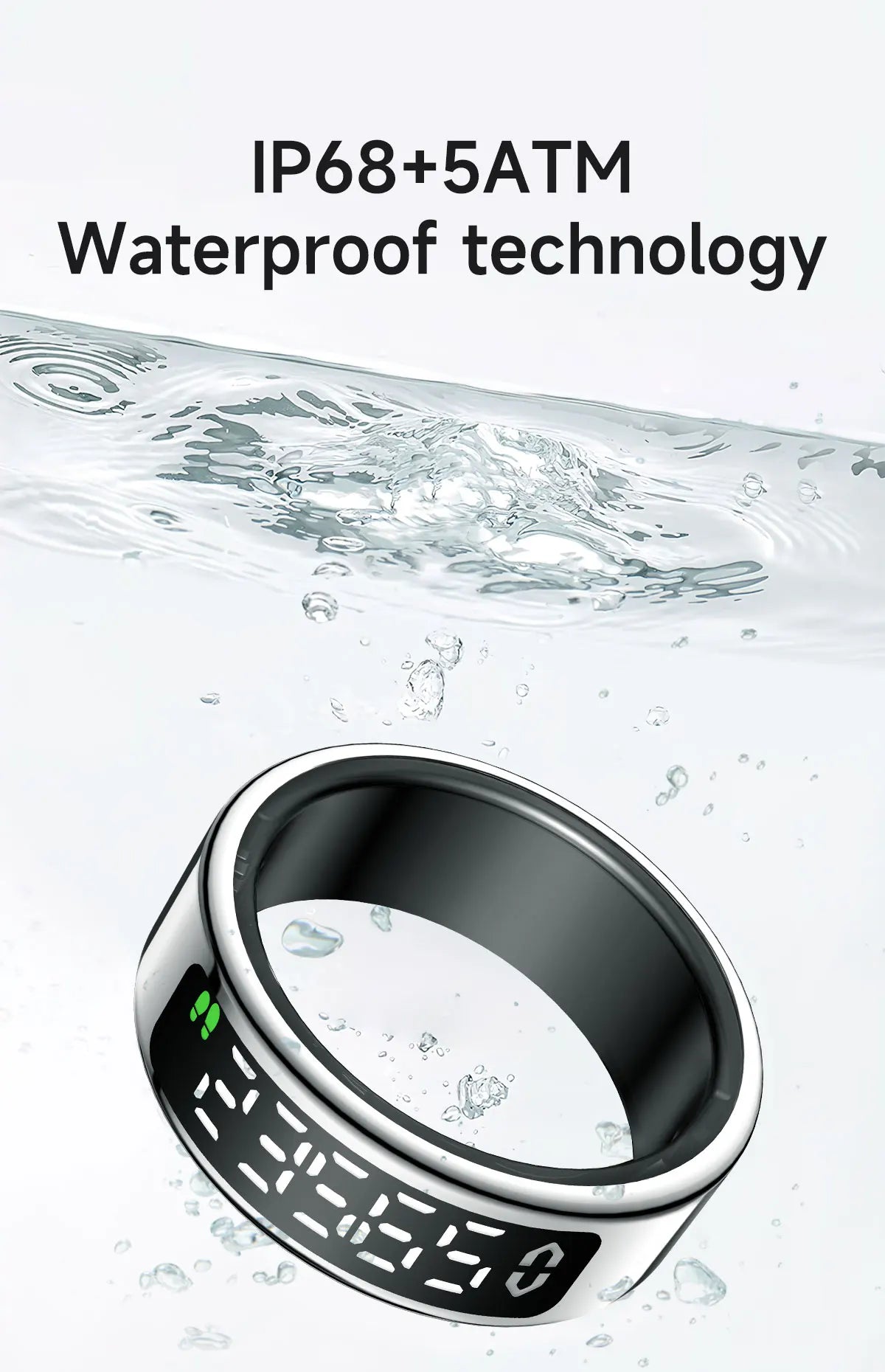 Smart Ring Inteligente Display Screen Waterproof Heart Rate&Blood Oxgyen&Sleep Monitoring Mutiple Sports Modes Men Women Ring