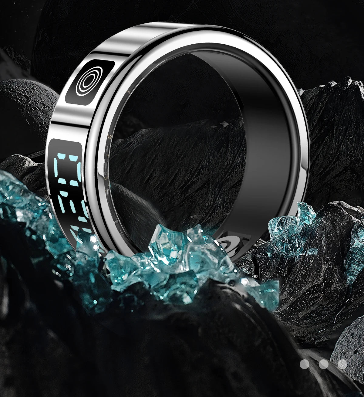 2025 New SR08 Smart Ring Men Women LED Display Screen Heart Rate Blood Oxygen Monitoring 5ATM Waterproof Multi Sports Modes Gift