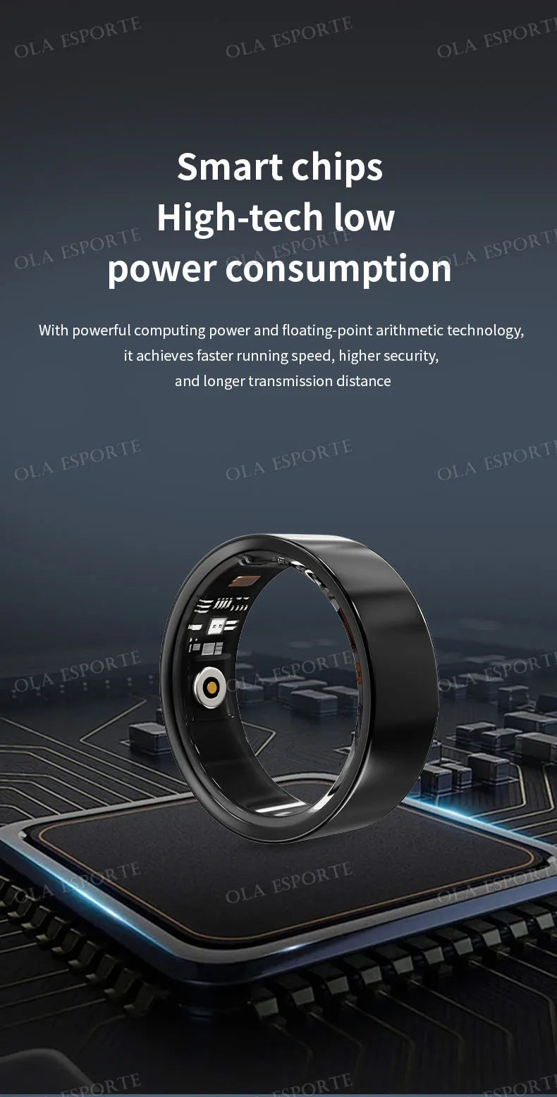 Smart Ring Men Women Health Monitor Heart Rate Blood Oxygen Sleep Ring 5ATM Waterproof Ring Multi Sports Fitness Tracker Rings