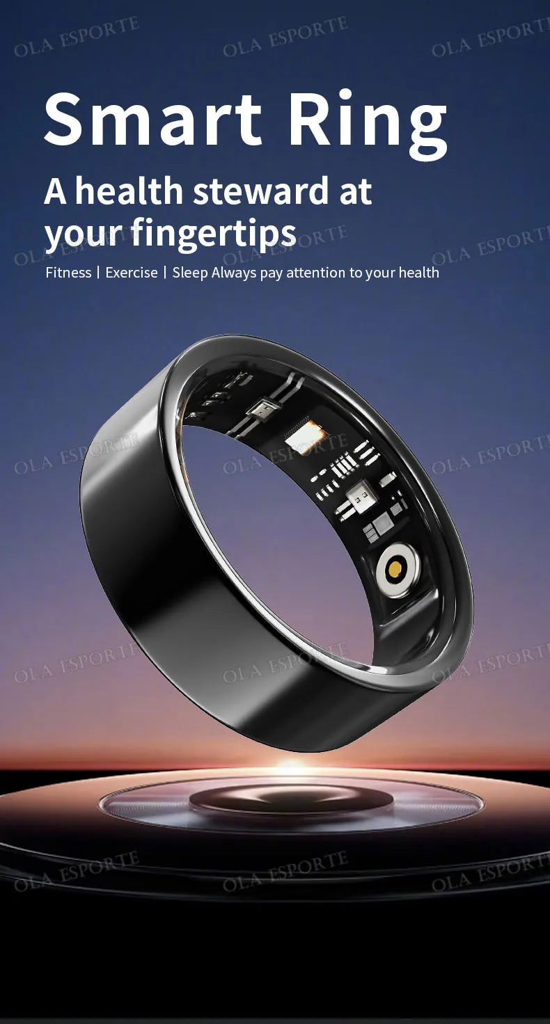Smart Ring Men Women Health Monitor Heart Rate Blood Oxygen Sleep Ring 5ATM Waterproof Ring Multi Sports Fitness Tracker Rings