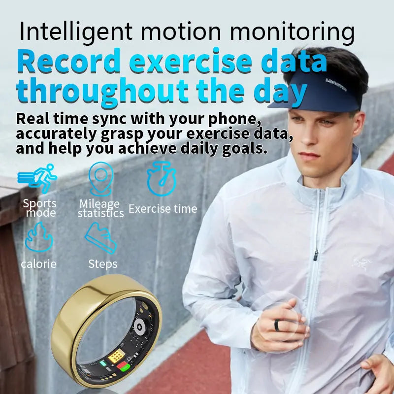 New Smart Ring Sleep Blood Pressure Health Monitoring Multi-sport Modes IP68 Waterproof Wirless Rings For Women Men Android iOS
