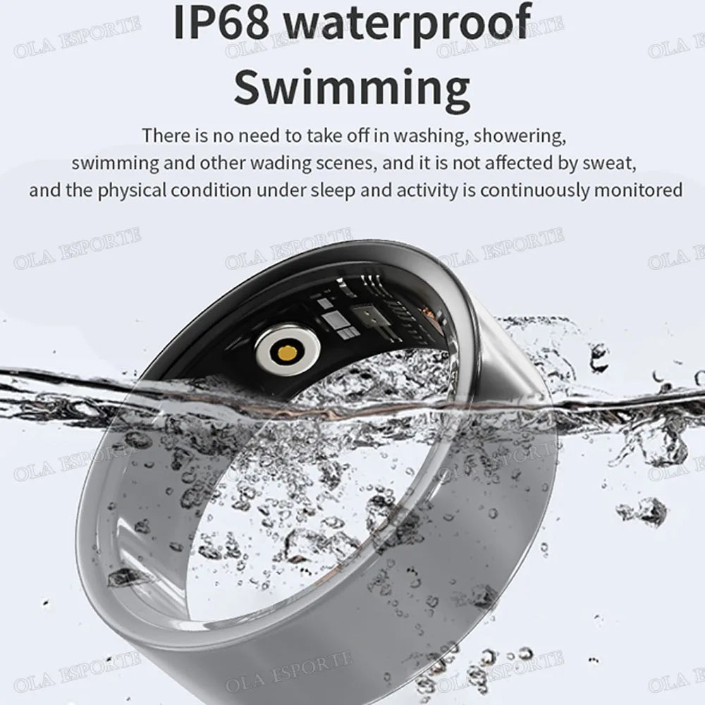 Smart Ring Men Women Health Monitor Heart Rate Blood Oxygen Sleep Ring 5ATM Waterproof Ring Multi Sports Fitness Tracker Rings