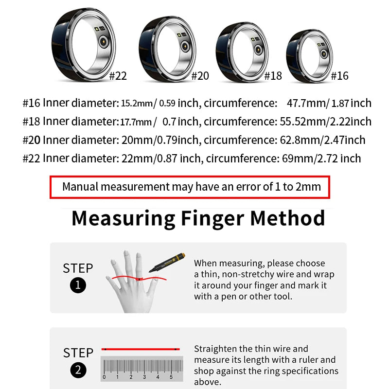 Sport Man Waterproof R08M Smart Ring Nano Ceramic Stainless Steel Rings For Heart Rate Blood Oxygen Sleep Health Fitness Monitor