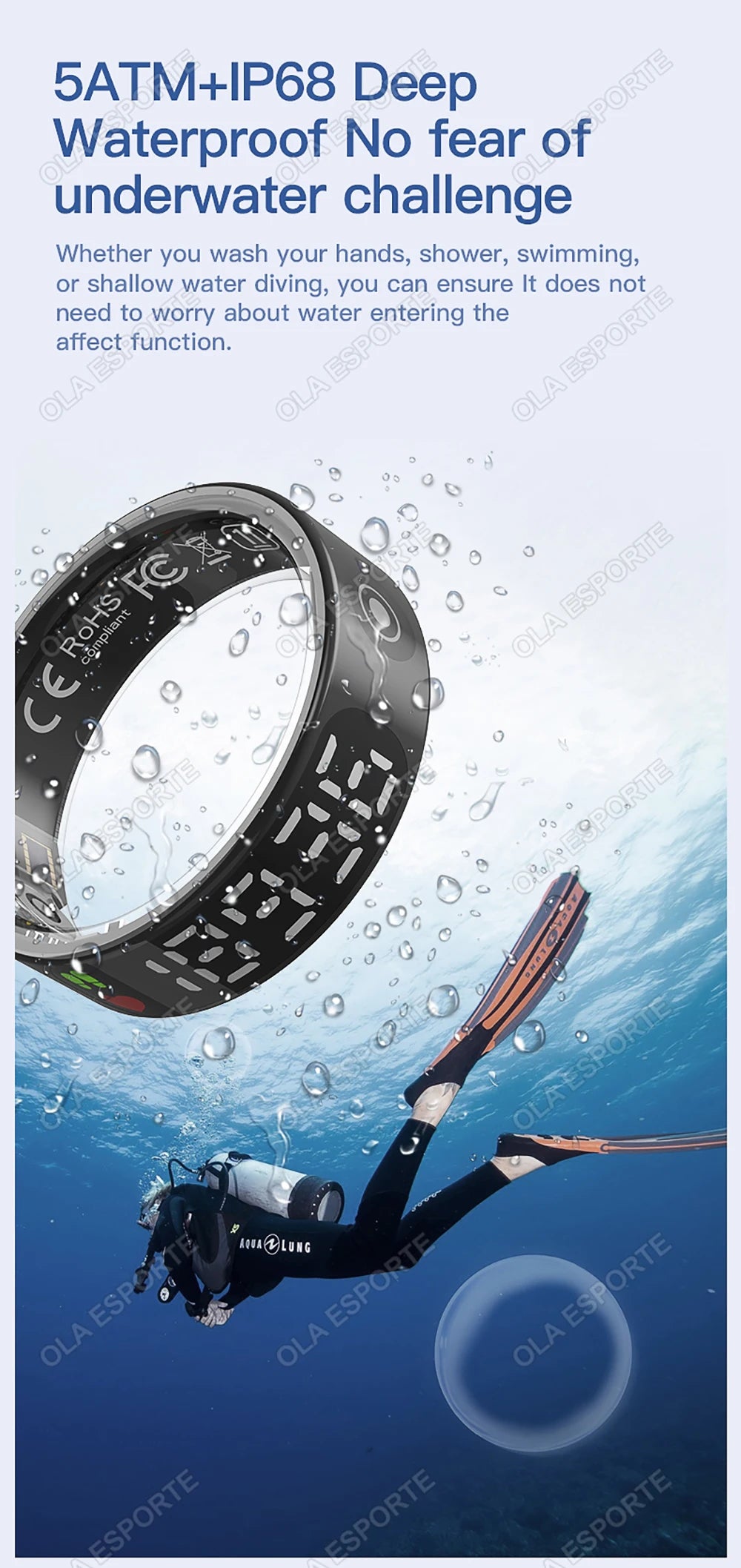 SR08 Smart Ring with Charging Box for Men Women LED Display Screen Gesture Control Health Monitor 5ATM Waterproof Sports Rings
