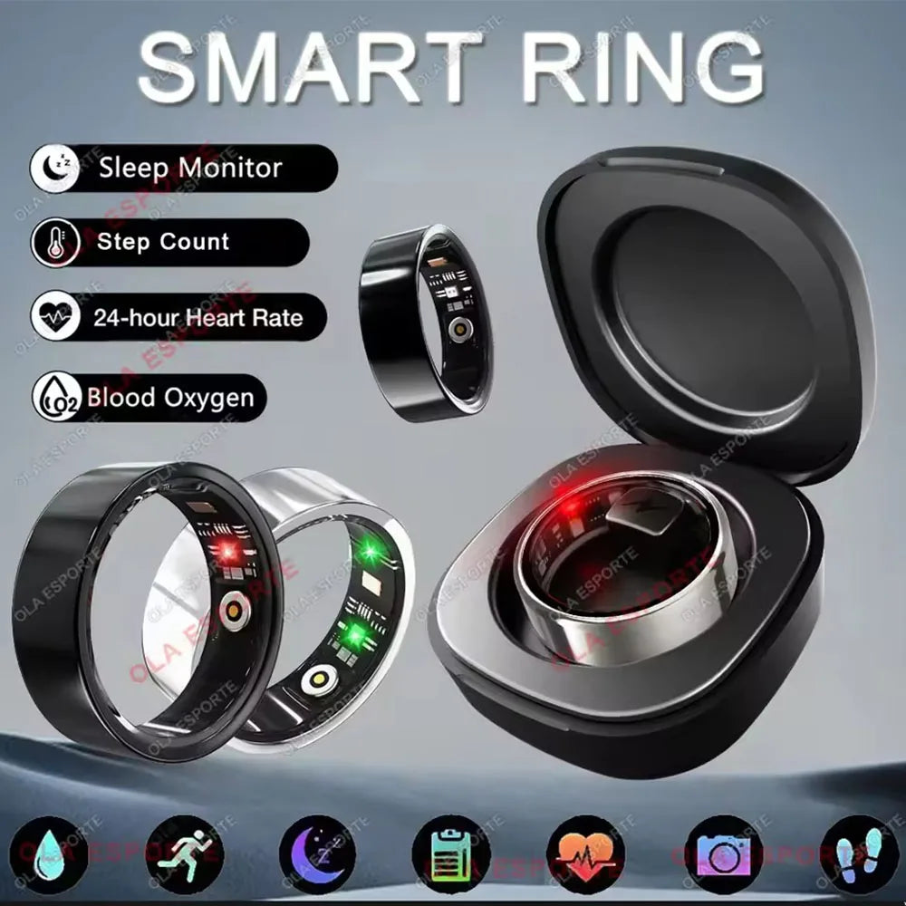 Smart Ring Men Women Health Monitor Heart Rate Blood Oxygen Sleep Ring 5ATM Waterproof Ring Multi Sports Fitness Tracker Rings