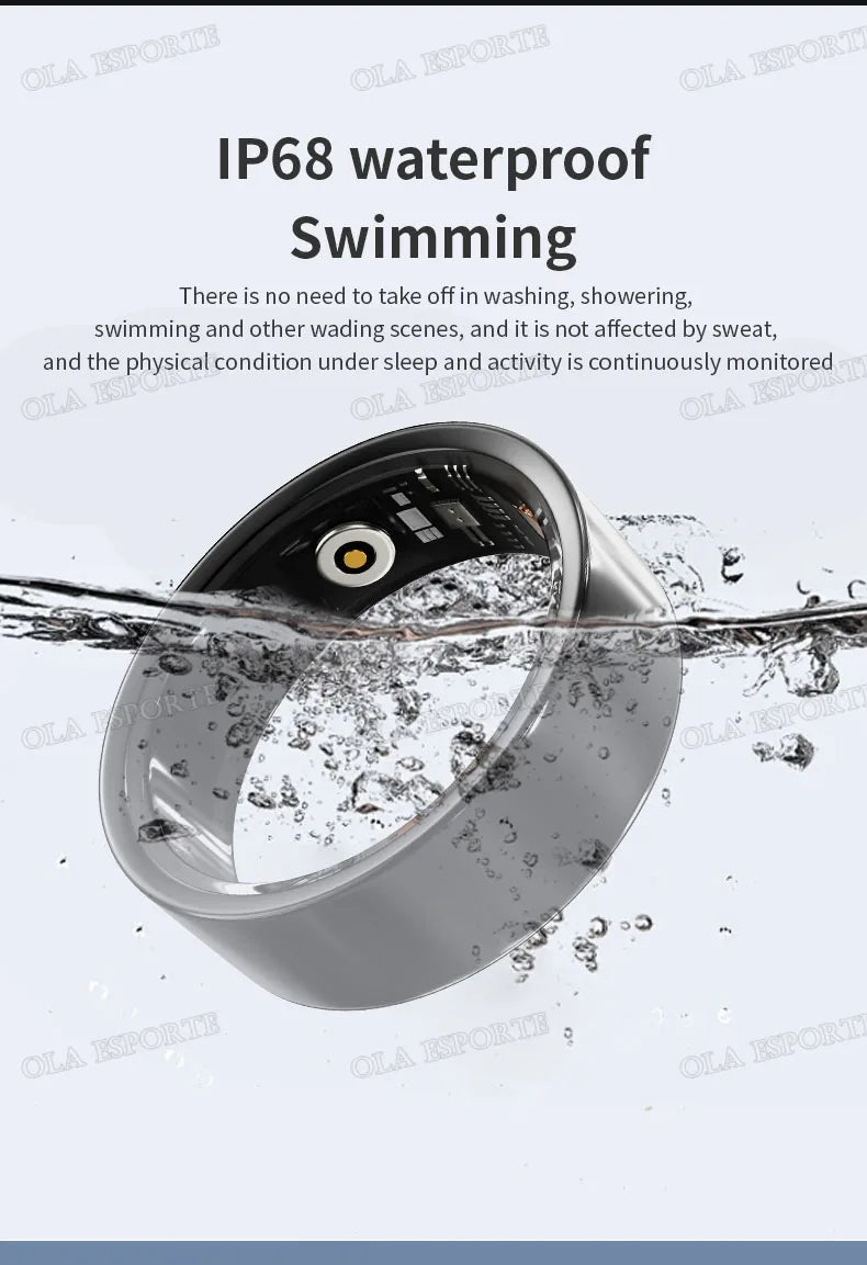 Smart Ring Men Women Health Monitor Heart Rate Blood Oxygen Sleep Ring 5ATM Waterproof Ring Multi Sports Fitness Tracker Rings