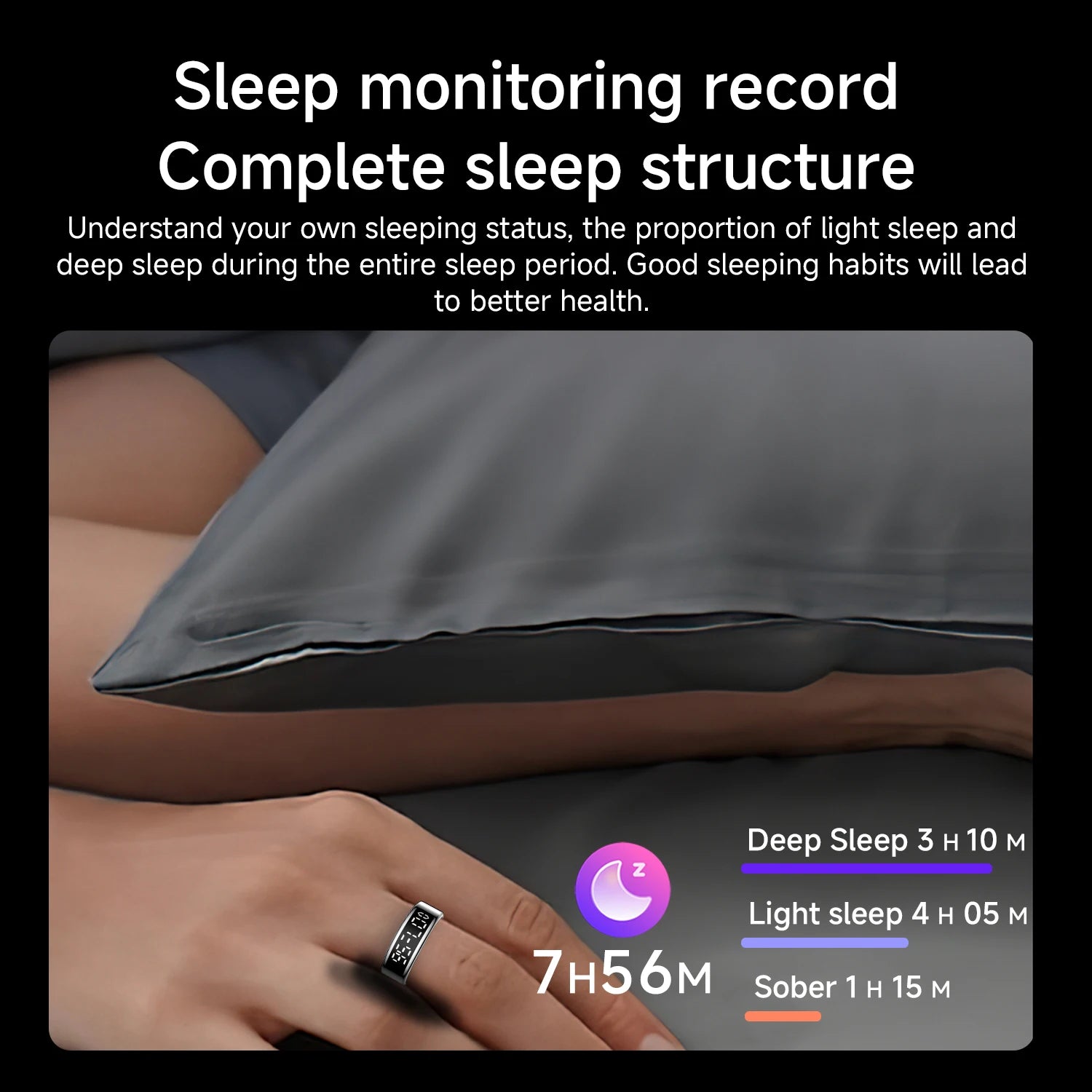 Smart Ring Inteligente Display Screen Waterproof Heart Rate&Blood Oxgyen&Sleep Monitoring Mutiple Sports Modes Men Women Ring