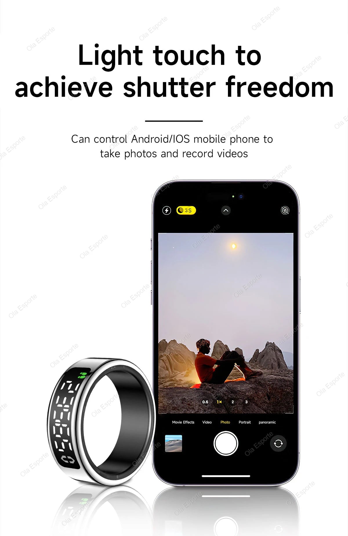 2025 Smart Ring with Display Screen and Touch, Wireless Charging, Health Manager, 5 ATM Waterproof For Men Women Rings R12 R11