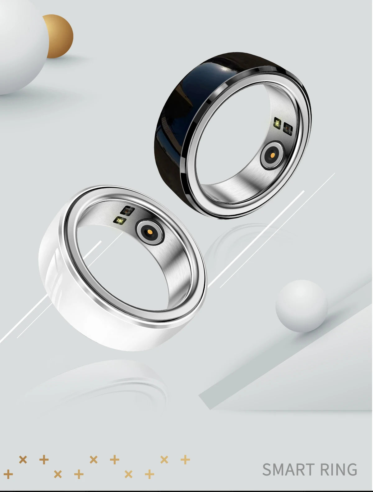 Sport Man Waterproof R08M Smart Ring Nano Ceramic Stainless Steel Rings For Heart Rate Blood Oxygen Sleep Health Fitness Monitor