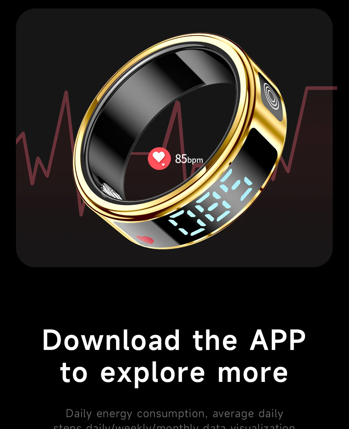 2025 New SR08 Smart Ring Men Women LED Display Screen Heart Rate Blood Oxygen Monitoring 5ATM Waterproof Multi Sports Modes Gift