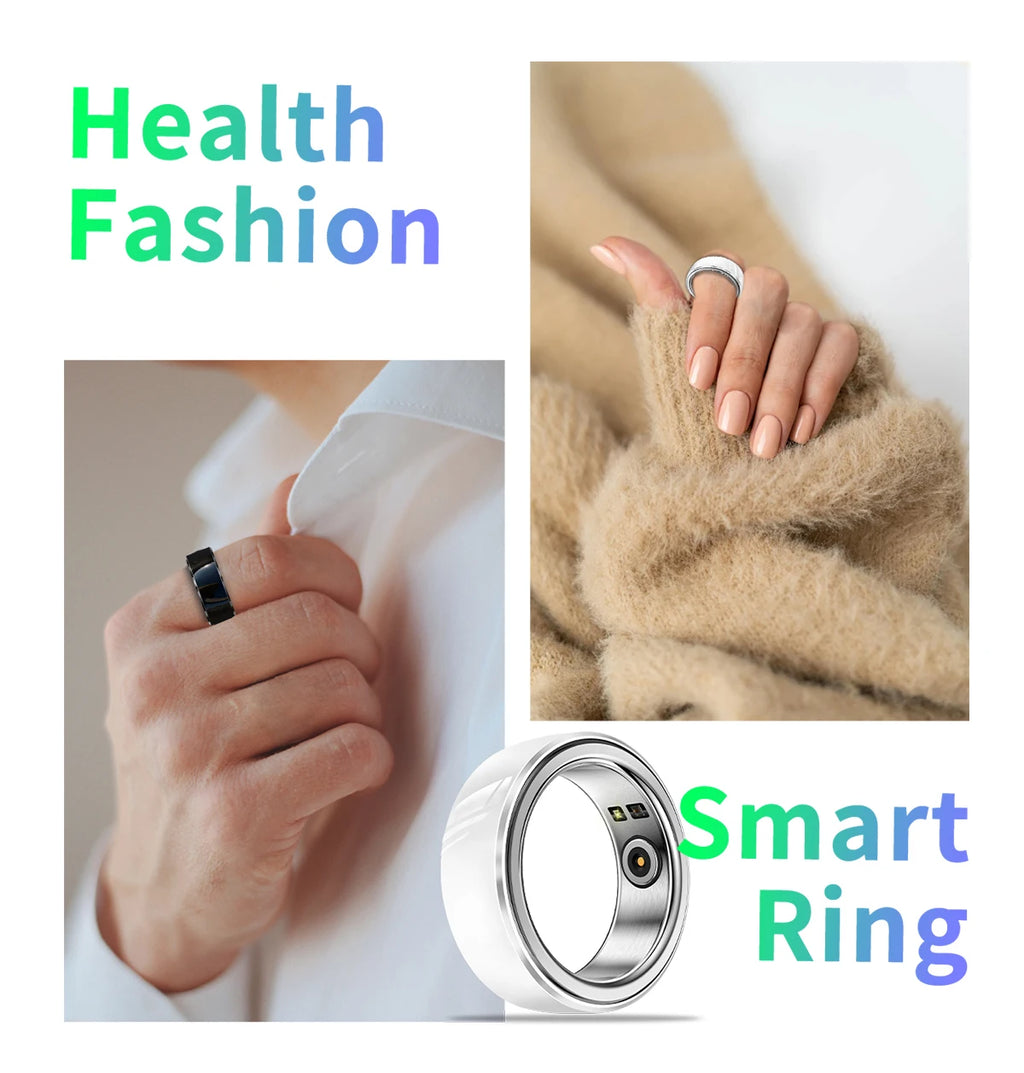 Sport Man Waterproof R08M Smart Ring Nano Ceramic Stainless Steel Rings For Heart Rate Blood Oxygen Sleep Health Fitness Monitor