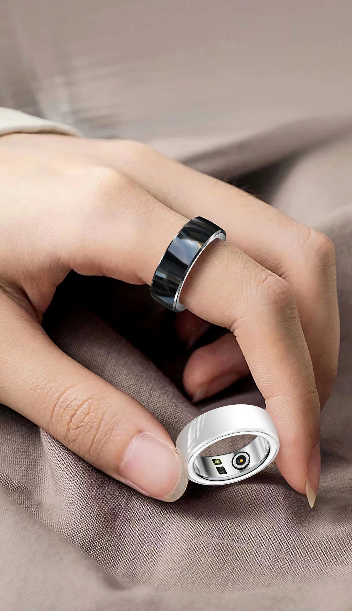 Sport Man Waterproof R08M Smart Ring Nano Ceramic Stainless Steel Rings For Heart Rate Blood Oxygen Sleep Health Fitness Monitor