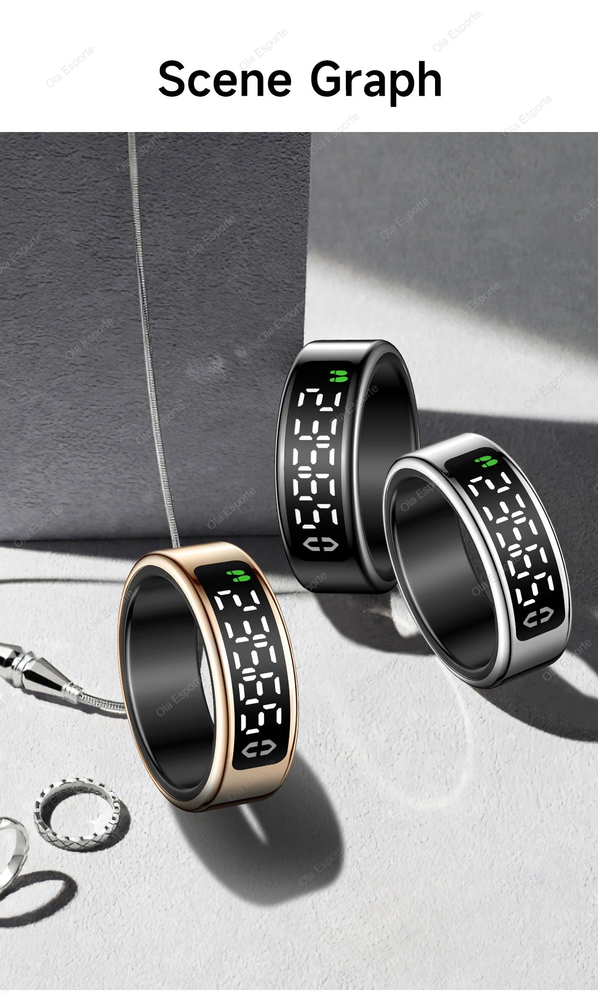 2025 Smart Ring with Display Screen and Touch, Wireless Charging, Health Manager, 5 ATM Waterproof For Men Women Rings R12 R11