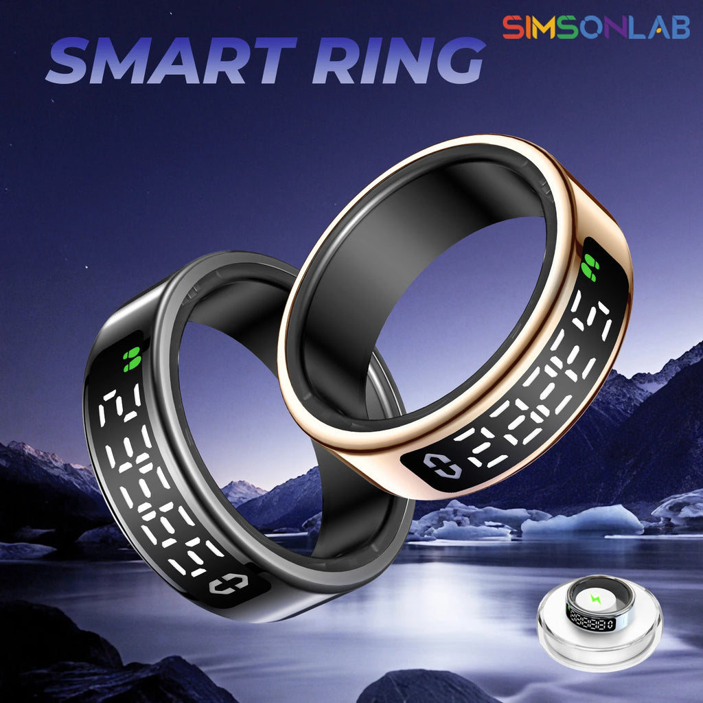 Smart Ring Inteligente Display Screen Waterproof Heart Rate&Blood Oxgyen&Sleep Monitoring Mutiple Sports Modes Men Women Ring