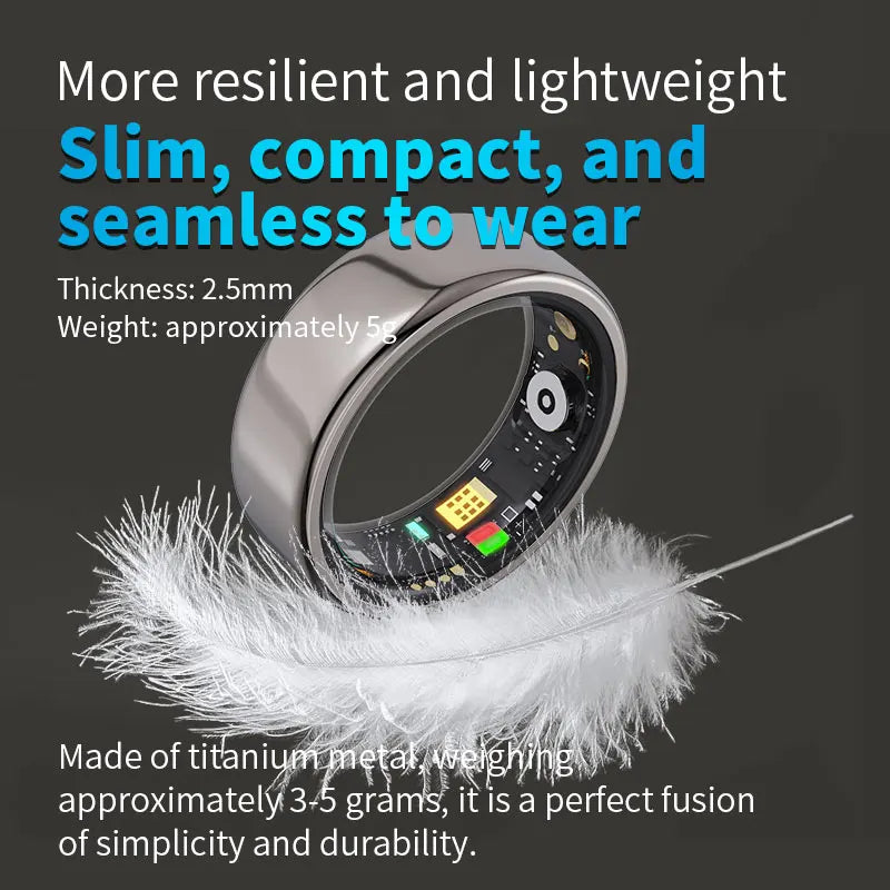 New Smart Ring Sleep Blood Pressure Health Monitoring Multi-sport Modes IP68 Waterproof Wirless Rings For Women Men Android iOS