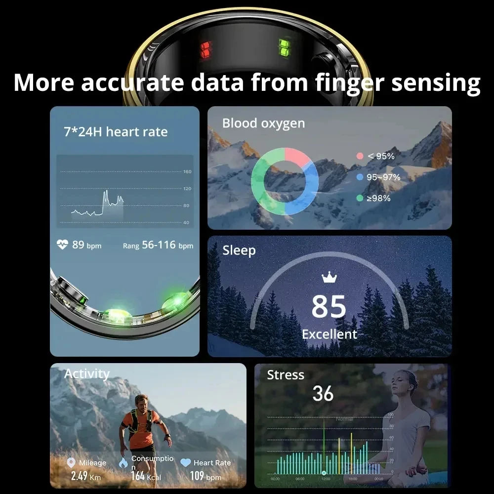 Smart Ring 2024 R06 Health Monitor  Blood Pressure Sleep Heart Rate Waterproof Smart Rings Multiple sports modes For Xiaomi IOS