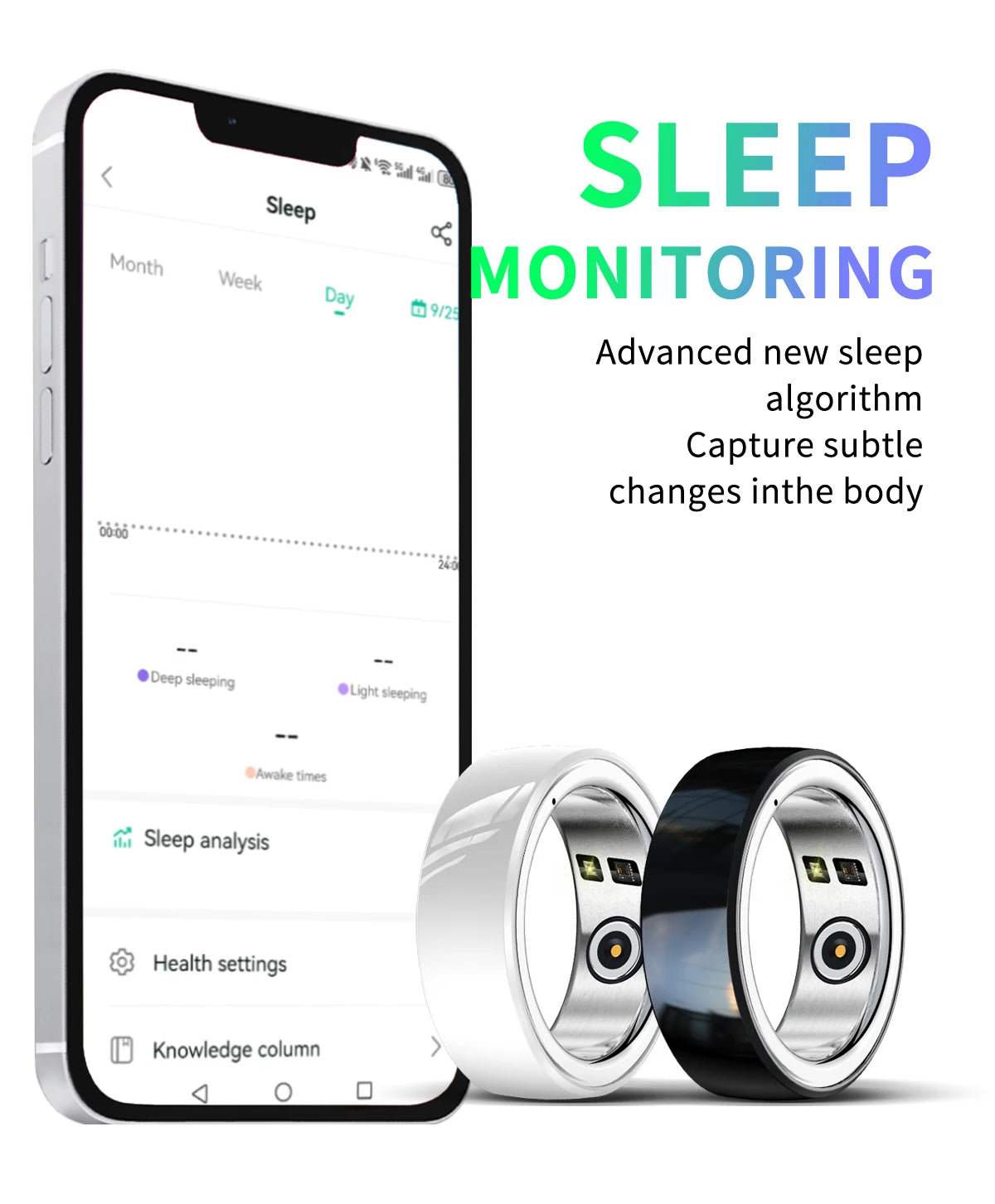 Sport Man Waterproof R08M Smart Ring Nano Ceramic Stainless Steel Rings For Heart Rate Blood Oxygen Sleep Health Fitness Monitor